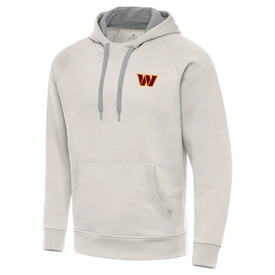 Men's Antigua Cream Washington Commanders Victory Raglan Pullover Hoodie