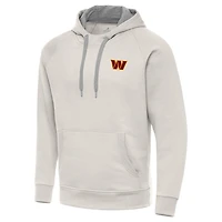 Men's Antigua Cream Washington Commanders Victory Raglan Pullover Hoodie