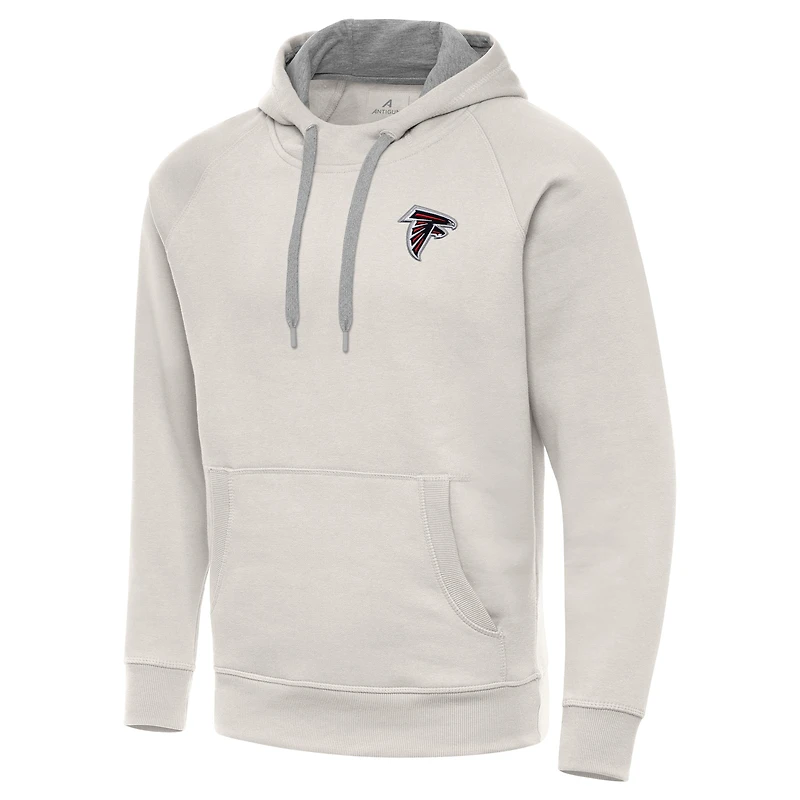 Men's Antigua Cream Atlanta Falcons Victory Raglan Pullover Hoodie