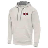 Men's Antigua Cream San Francisco 49ers Victory Raglan Pullover Hoodie