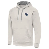 Men's Antigua Cream Tennessee Titans Victory Raglan Pullover Hoodie
