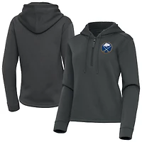 Women's Antigua  Pewter Buffalo Sabres Contemporary Quarter-Zip Hoodie