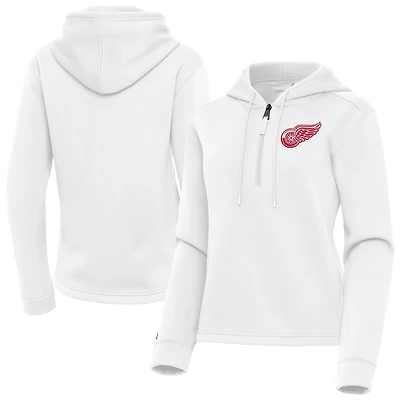 Women's Antigua Detroit Red Wings Contemporary Quarter-Zip Hoodie
