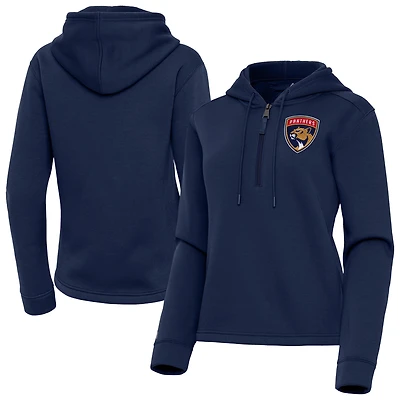 Women's Antigua  Navy Florida Panthers Contemporary Quarter-Zip Hoodie