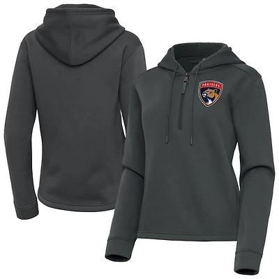 Women's Antigua  Pewter Florida Panthers Contemporary Quarter-Zip Hoodie