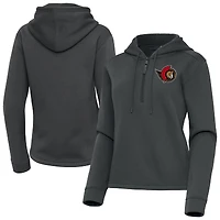 Women's Antigua  Pewter Ottawa Senators Contemporary Quarter-Zip Hoodie