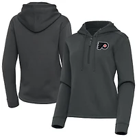 Women's Antigua  Pewter Philadelphia Flyers Contemporary Quarter-Zip Hoodie