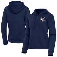 Women's Antigua  Navy Winnipeg Jets Contemporary Quarter-Zip Hoodie