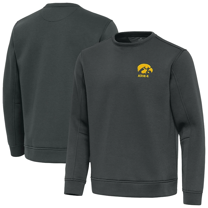 Men's Antigua Charcoal Iowa Hawkeyes Relevant Pullover Sweatshirt