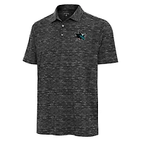 Men's Antigua  Heather Black San Jose Sharks Static Polo