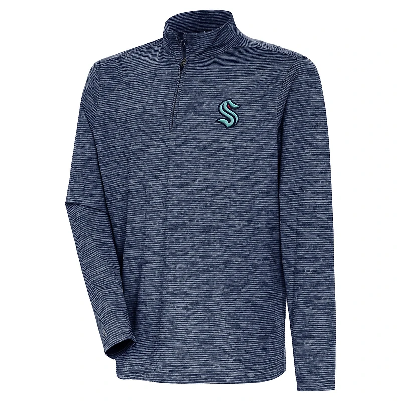 Men's Antigua  Deep Sea Blue Seattle Kraken Determined Quarter-Zip Sweatshirt