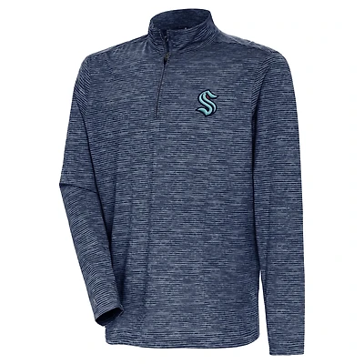 Men's Antigua  Deep Sea Blue Seattle Kraken Determined Quarter-Zip Sweatshirt