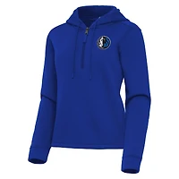 Women's Antigua  Blue Dallas Mavericks Contemporary Quarter-Zip Hoodie