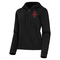 Women's Antigua  Black Houston Rockets Contemporary Quarter-Zip Hoodie