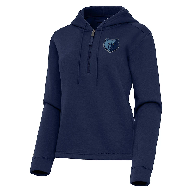 Women's Antigua  Navy Memphis Grizzlies Contemporary Quarter-Zip Hoodie