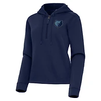 Women's Antigua  Navy Memphis Grizzlies Contemporary Quarter-Zip Hoodie