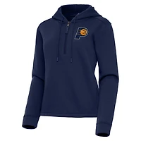 Women's Antigua  Navy Indiana Pacers Contemporary Quarter-Zip Hoodie