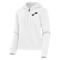 Women's Antigua Utah Jazz Contemporary Quarter-Zip Hoodie