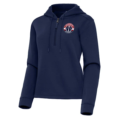 Women's Antigua  Navy Washington Wizards Contemporary Quarter-Zip Hoodie