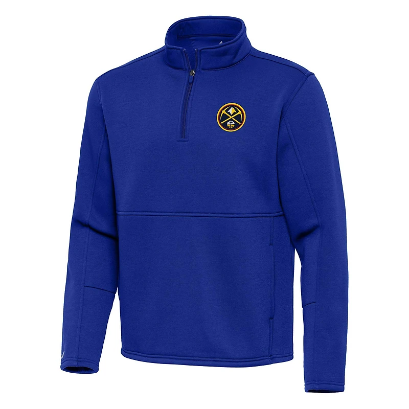 Men's Antigua Blue Denver Nuggets  Twist Quarter-Zip Pullover Top