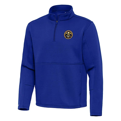 Men's Antigua Blue Denver Nuggets Twist Quarter-Zip Pullover Top