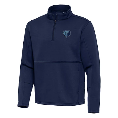 Men's Antigua Navy Memphis Grizzlies  Twist Quarter-Zip Pullover Top