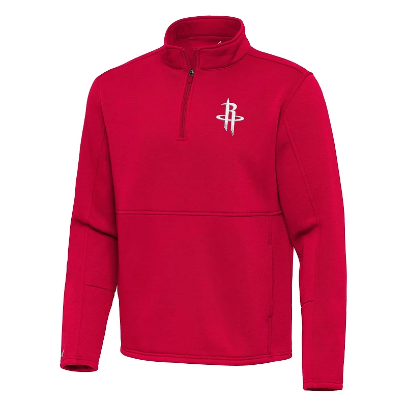 Men's Antigua Red Houston Rockets Twist Quarter-Zip Pullover Top