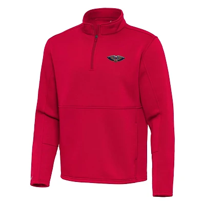 Men's Antigua Red New Orleans Pelicans Twist Quarter-Zip Pullover Top