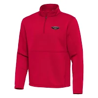 Men's Antigua Red New Orleans Pelicans  Twist Quarter-Zip Pullover Top