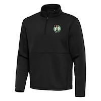 Men's Antigua Black Boston Celtics  Twist Quarter-Zip Pullover Top