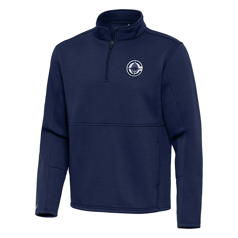 Men's Antigua Navy LA Clippers Twist Quarter-Zip Pullover Top