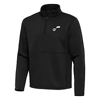 Men's Antigua Black Utah Jazz  Twist Quarter-Zip Pullover Top