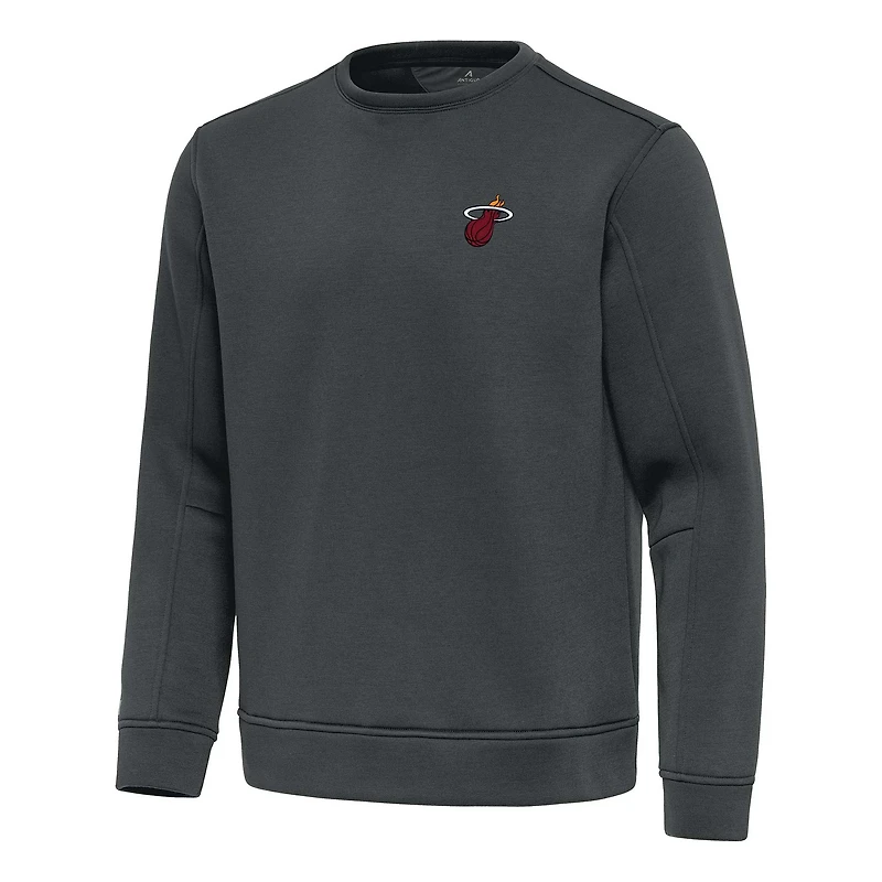 Men's Antigua Pewter Miami Heat Relevant Pullover Sweatshirt
