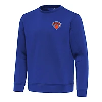 Men's Antigua  Blue New York Knicks Relevant Pullover Sweatshirt