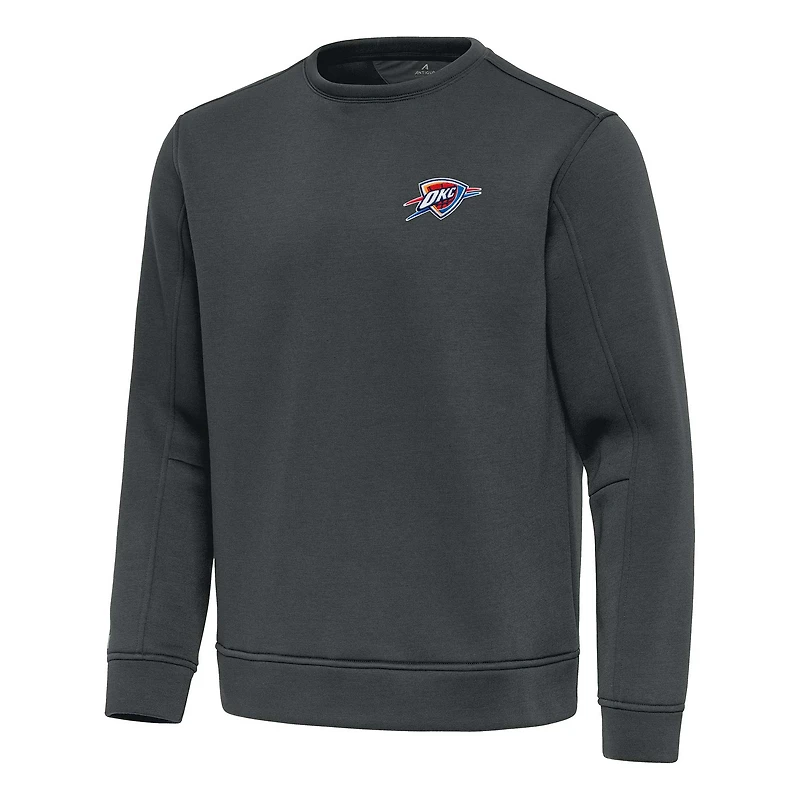 Men's Antigua Pewter Oklahoma City Thunder Relevant Pullover Sweatshirt