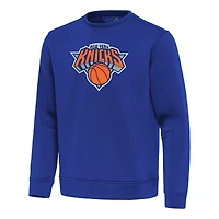 Men's Antigua  Blue New York Knicks Relevant Pullover Sweatshirt