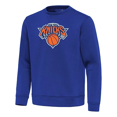 Men's Antigua  Blue New York Knicks Relevant Pullover Sweatshirt