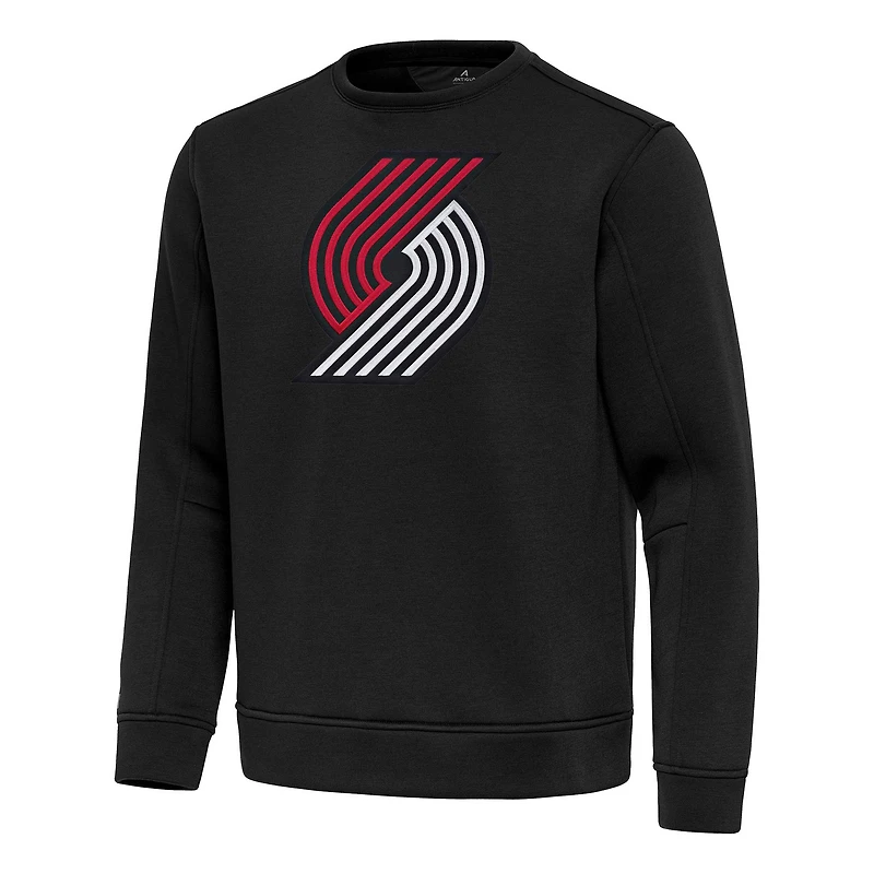 Men's Antigua Black Portland Trail Blazers Relevant Pullover Sweatshirt