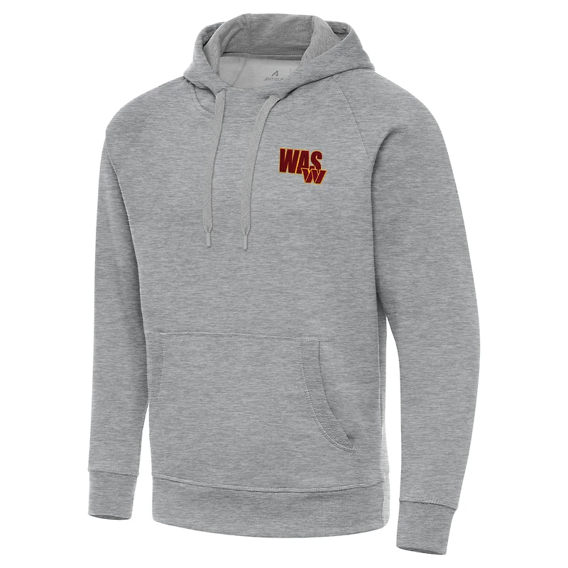 Men's Antigua  Heather Gray Washington Commanders Victory Pullover Hoodie