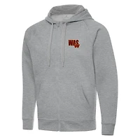 Men's Antigua  Heather Gray Washington Commanders Victory Full-Zip Hoodie