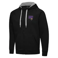 Men's Antigua  Black Minnesota Vikings Victory Full-Zip Hoodie