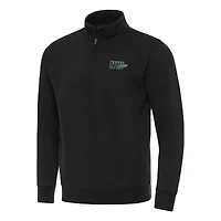 Men's Antigua  Black New York Jets Victory Quarter-Zip Sweatshirt