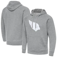 Men's Antigua Heather Gray Arizona Cardinals Victory Pullover Hoodie