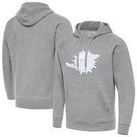 Men's Antigua Heather Gray Miami Dolphins Victory Pullover Hoodie