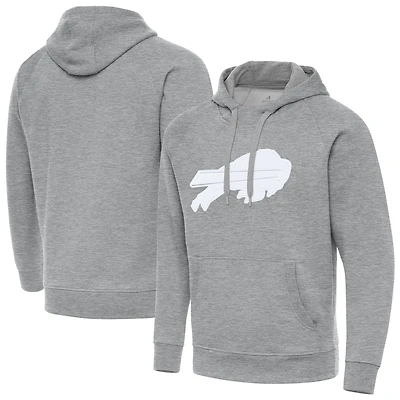 Men's Antigua Heather Gray Buffalo Bills Victory Pullover Hoodie