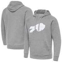 Men's Antigua Heather Gray Buffalo Bills Victory Pullover Hoodie