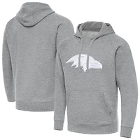 Men's Antigua Heather Gray Baltimore Ravens Victory Pullover Hoodie