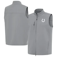 Men's Antigua Gray Indianapolis Colts Demand Full-Zip Vest