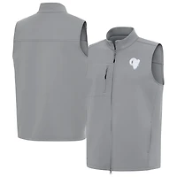 Men's Antigua Gray Los Angeles Rams Demand Full-Zip Vest