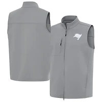 Men's Antigua Gray Tampa Bay Buccaneers Demand Full-Zip Vest